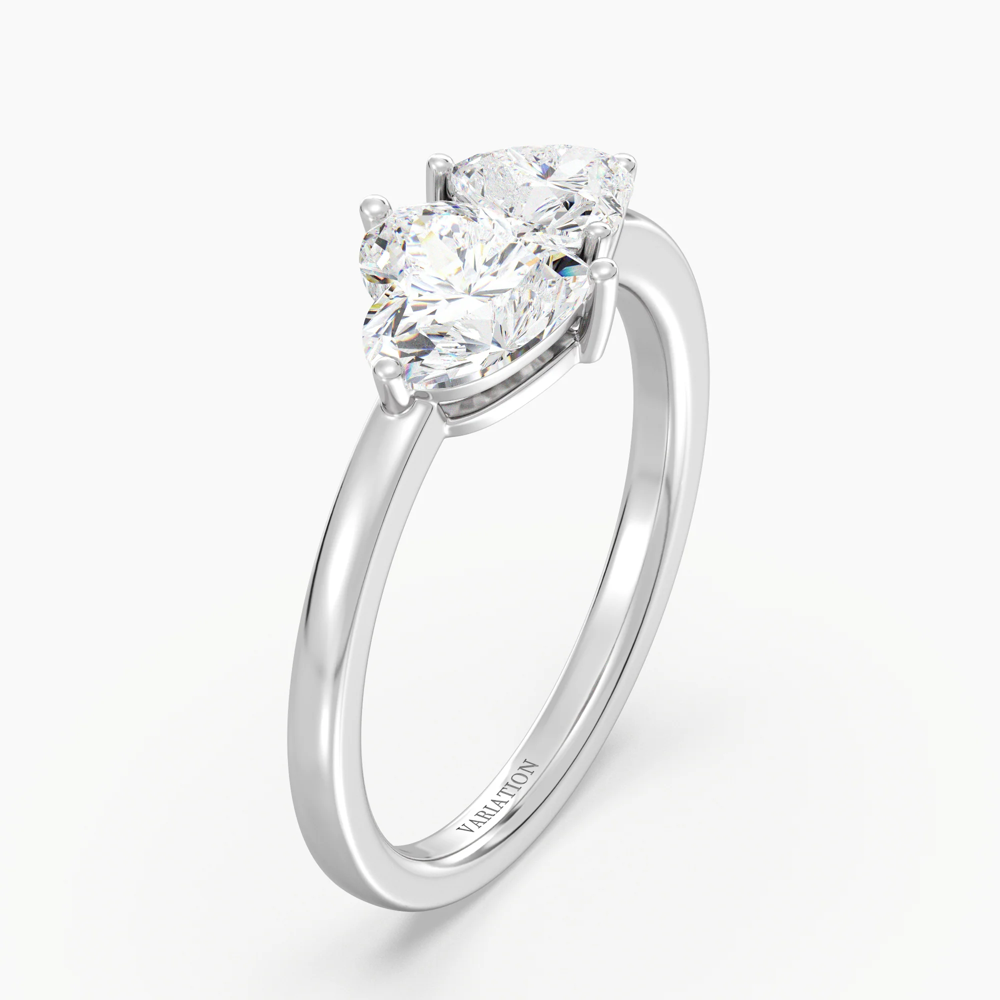 Heart Cut Lab Grown Diamond Toi et Moi Ring in 18K Gold - Image 12