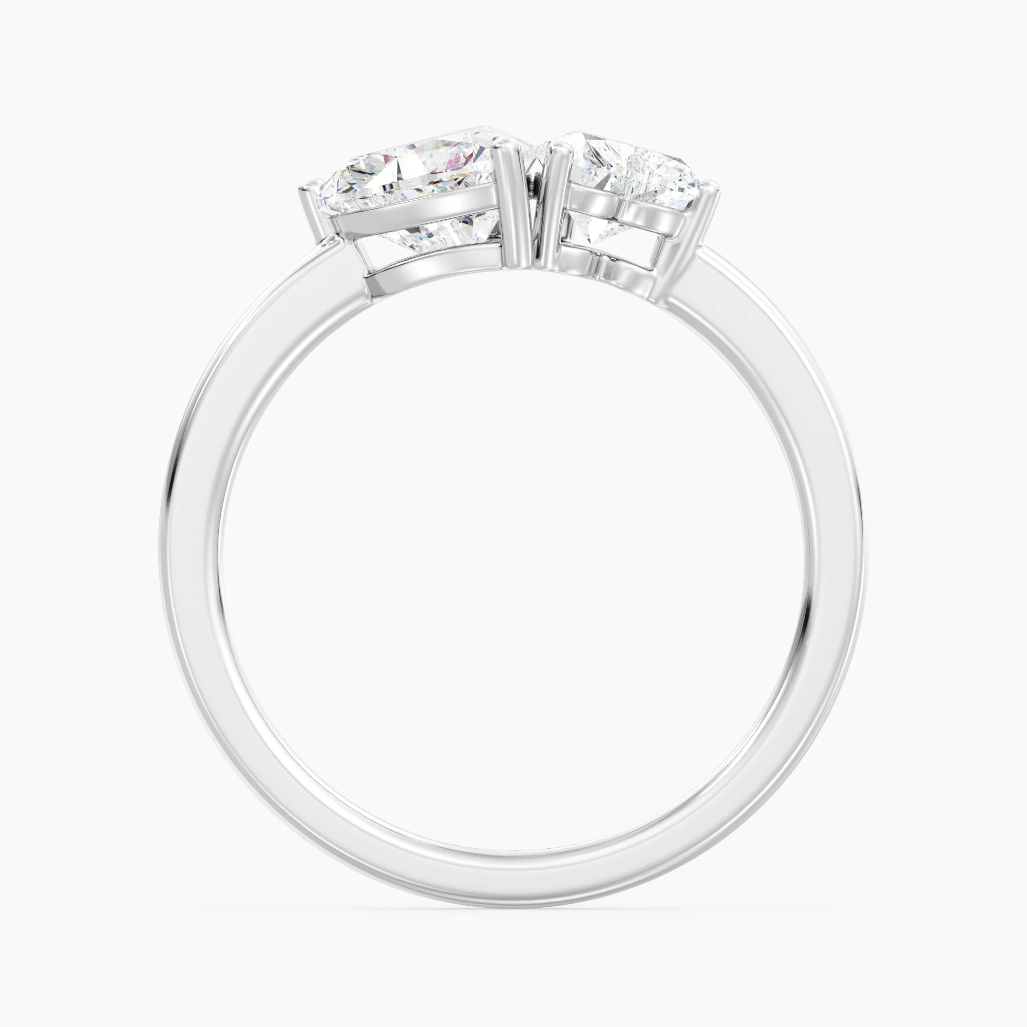 Heart Cut Lab Grown Diamond Toi et Moi Ring in 18K Gold - Image 14