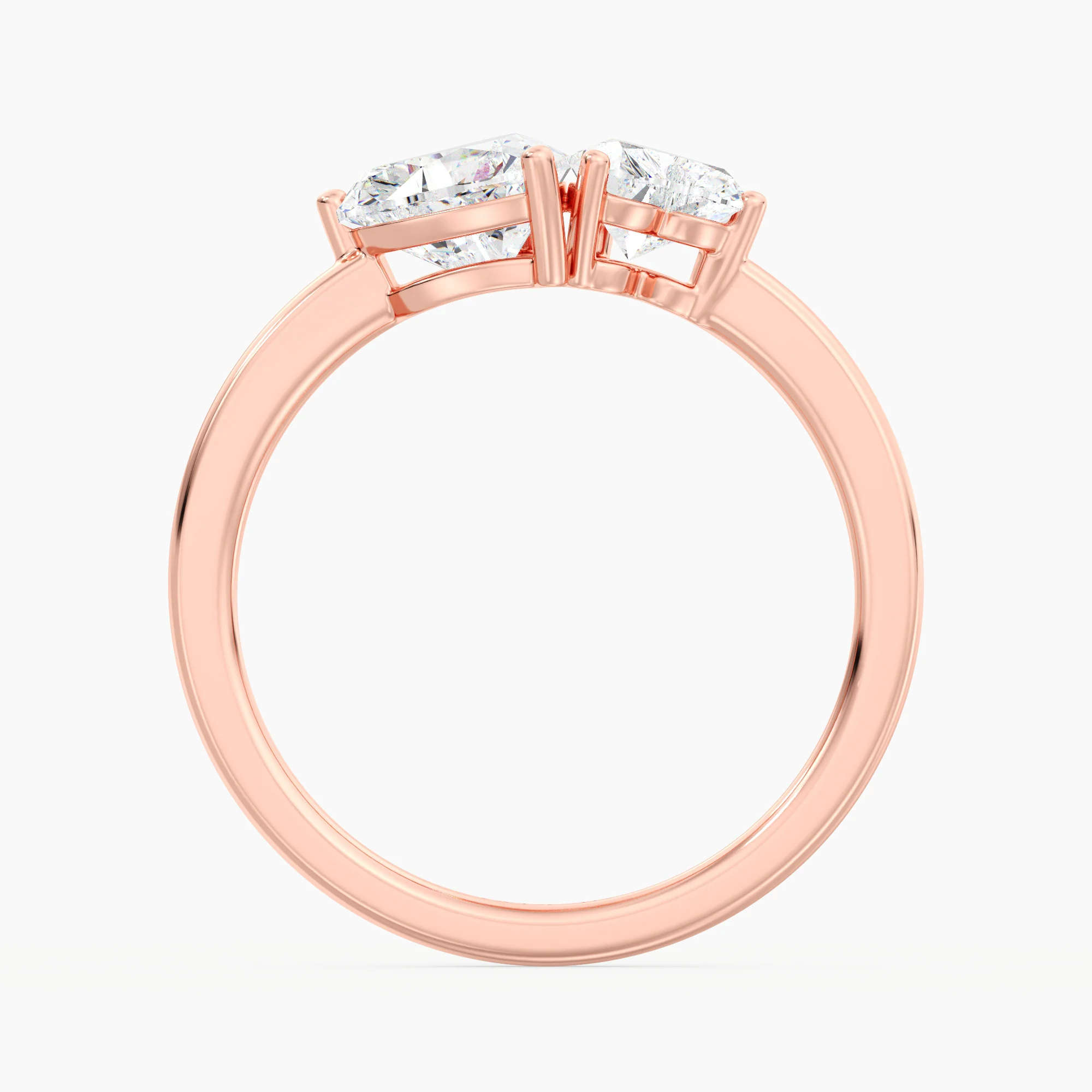 Heart Cut Lab Grown Diamond Toi et Moi Ring in 18K Gold - Image 9