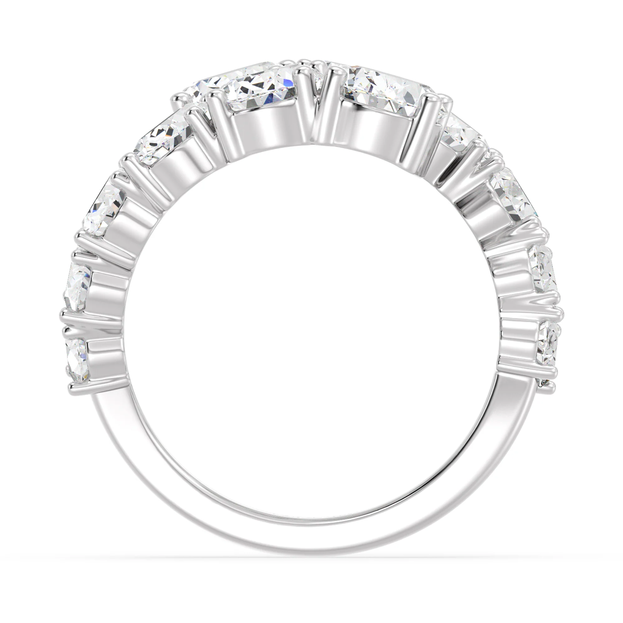 Oval Cut Lab Grown Diamond Bypass Ring in 18K Gold - Image 13