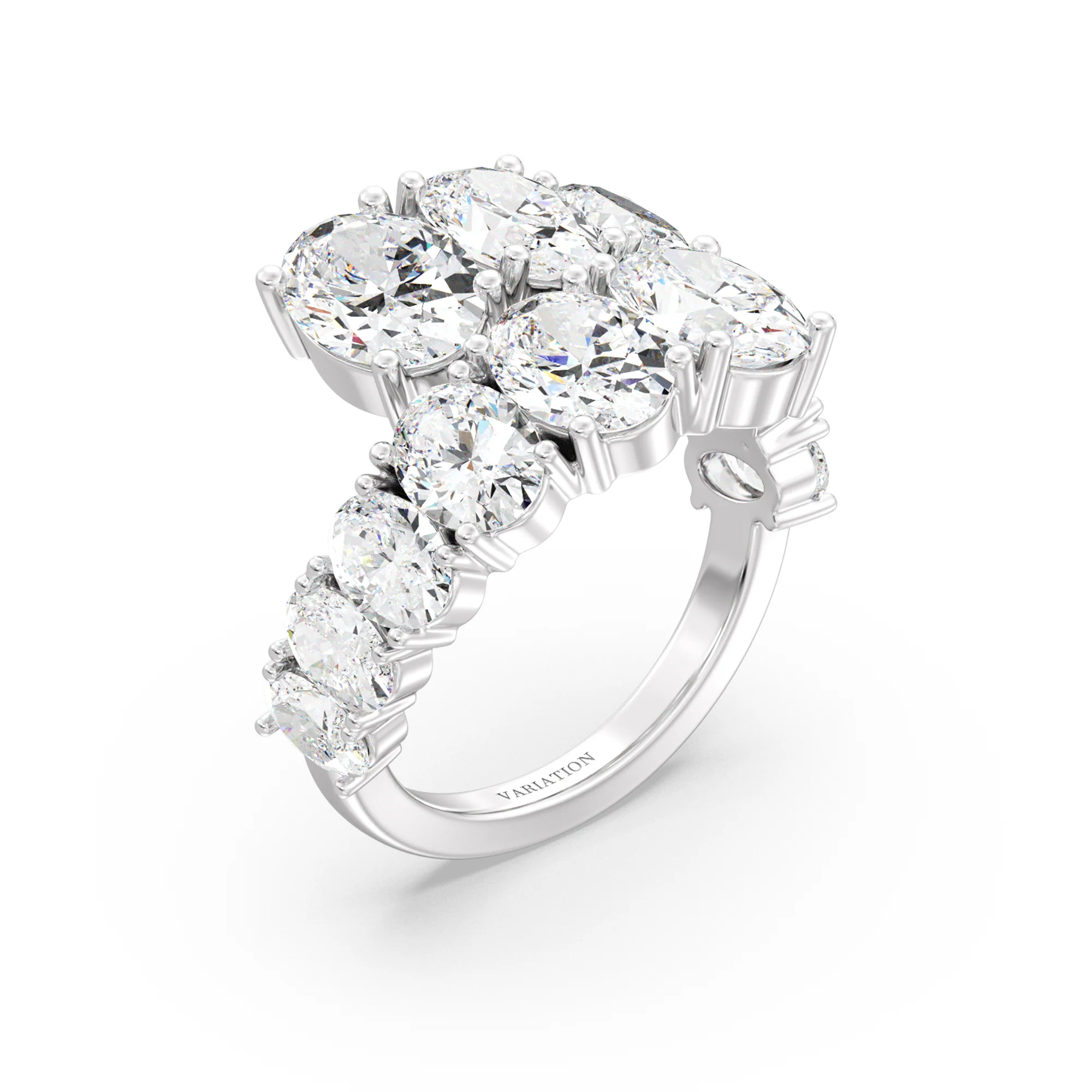 Oval Cut Lab Grown Diamond Bypass Ring in 18K Gold - Image 15
