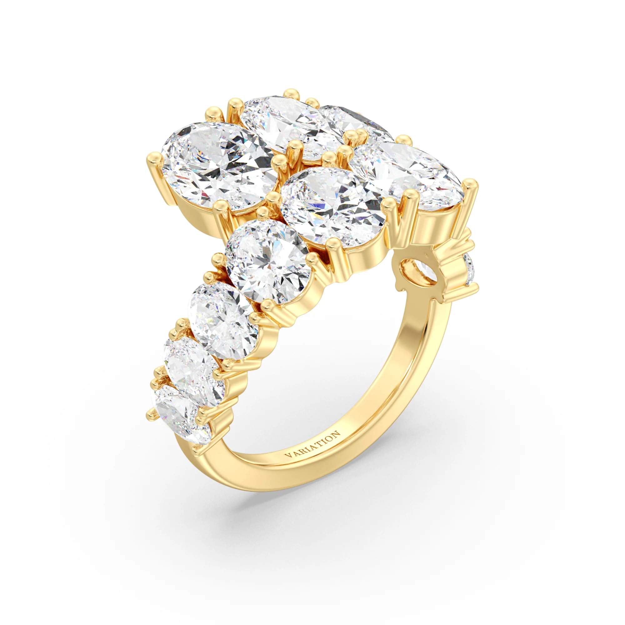 Oval Cut Lab Grown Diamond Bypass Ring in 18K Gold - Image 3
