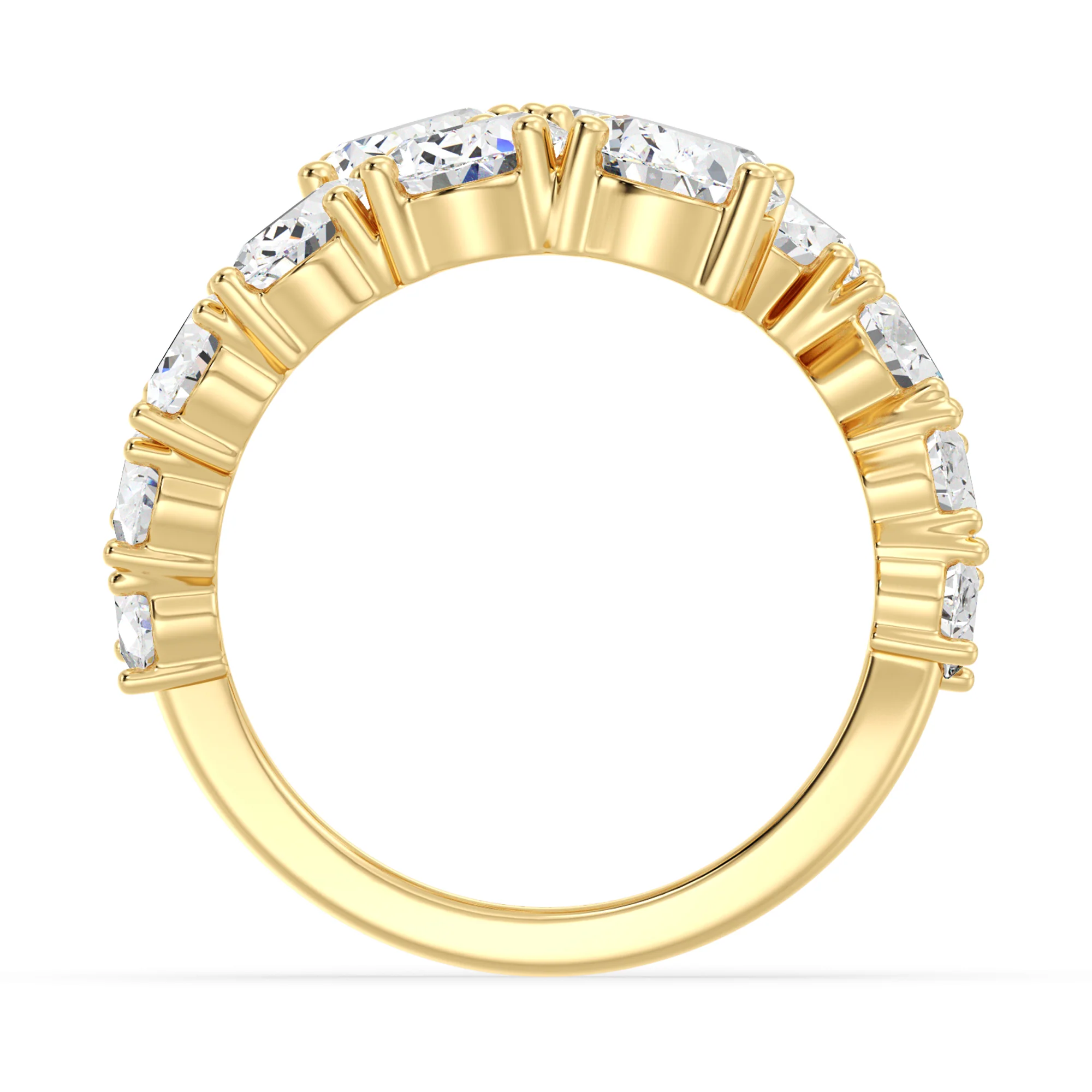 Oval Cut Lab Grown Diamond Bypass Ring in 18K Gold - Image 5