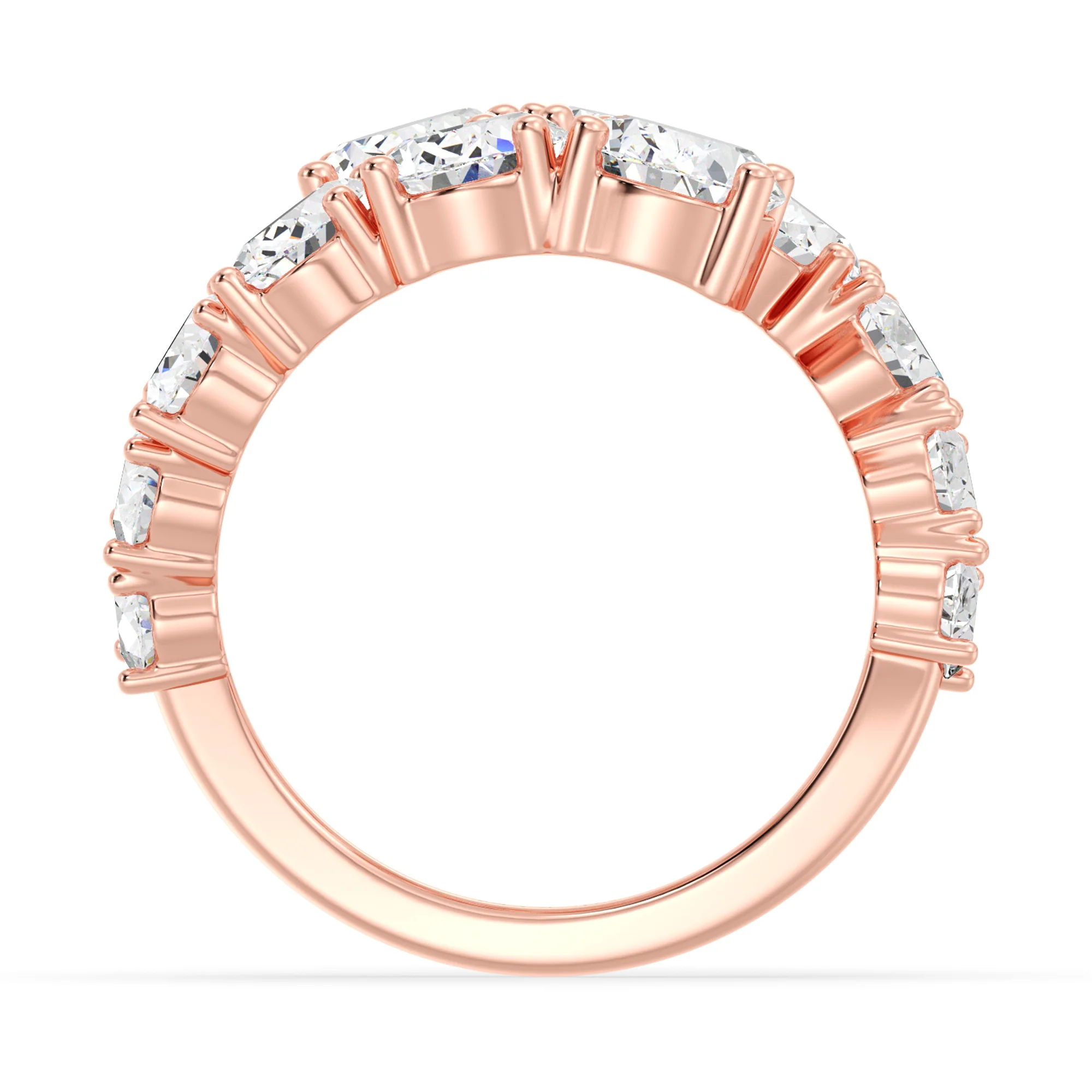 Oval Cut Lab Grown Diamond Bypass Ring in 18K Gold - Image 8