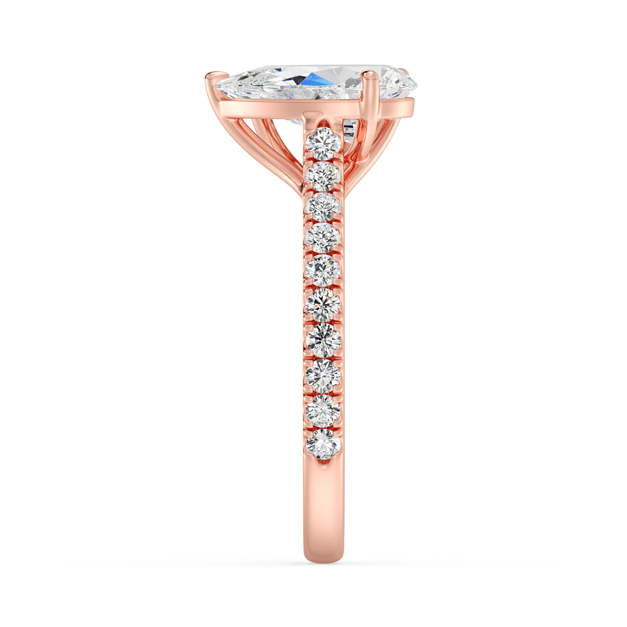 Pear and Heart Cut Lab Grown Diamond Toi et Moi Ring with Halo Accents in 18K Gold - Image 10