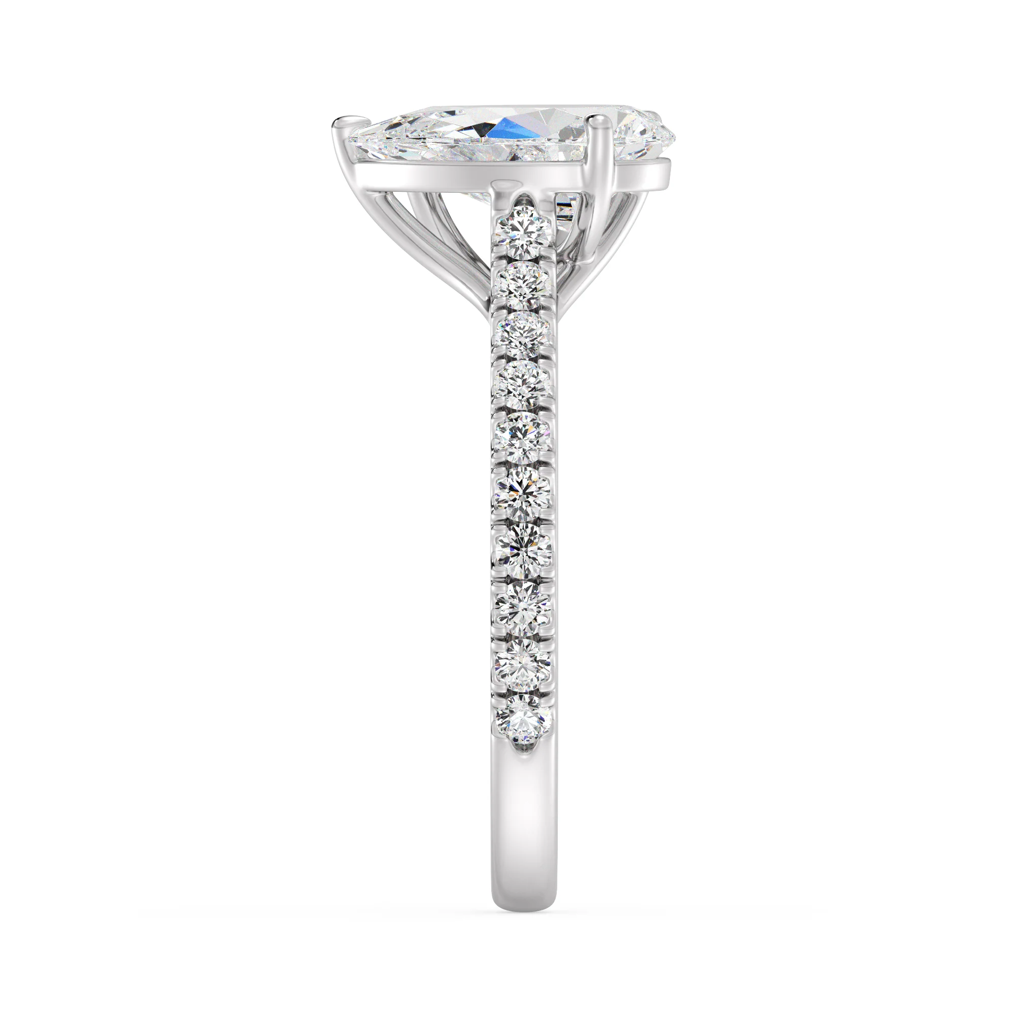 Pear and Heart Cut Lab Grown Diamond Toi et Moi Ring with Halo Accents in 18K Gold - Image 15