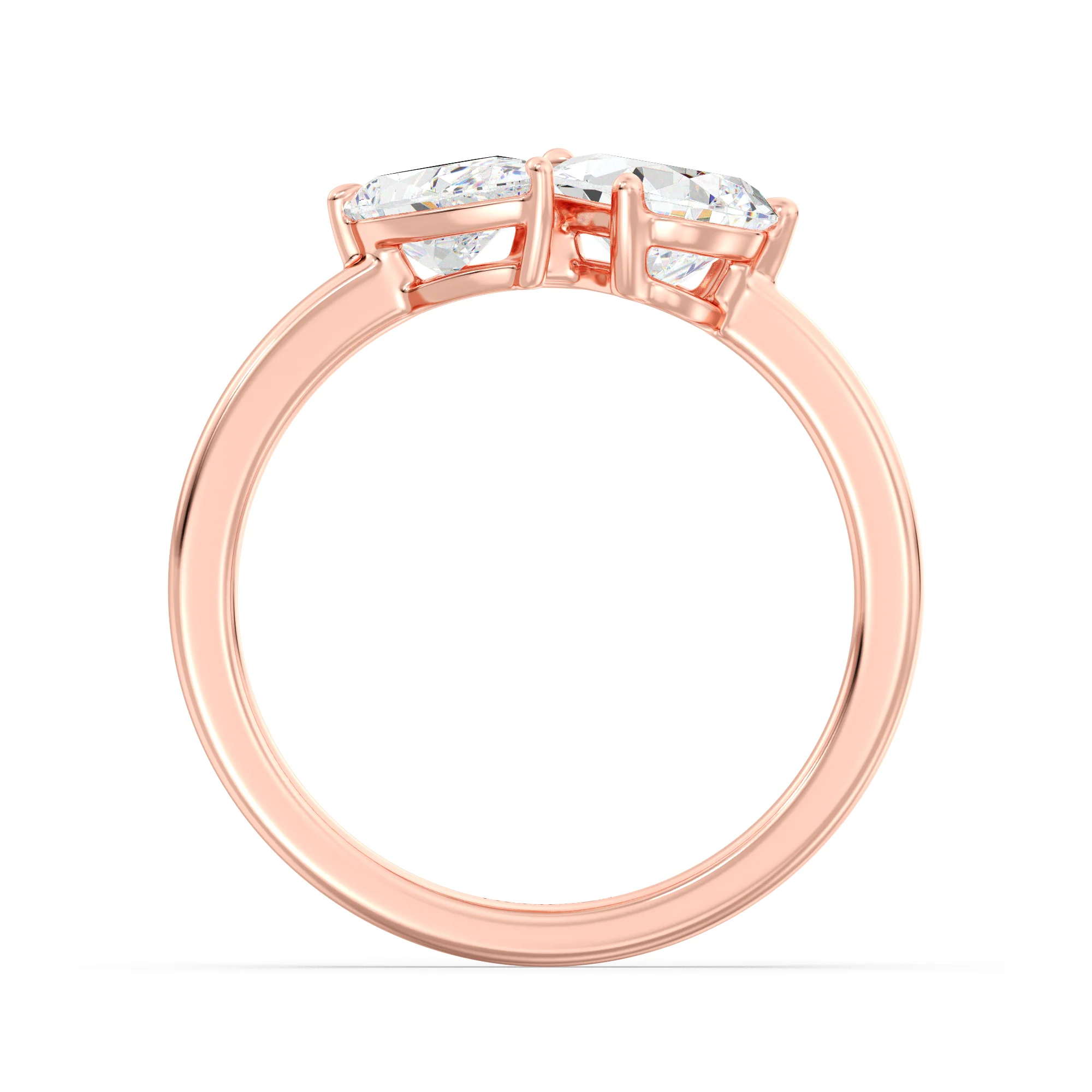 Pear Cut Lab Grown Diamond Toi et Moi Ring in 18K Gold - Image 10