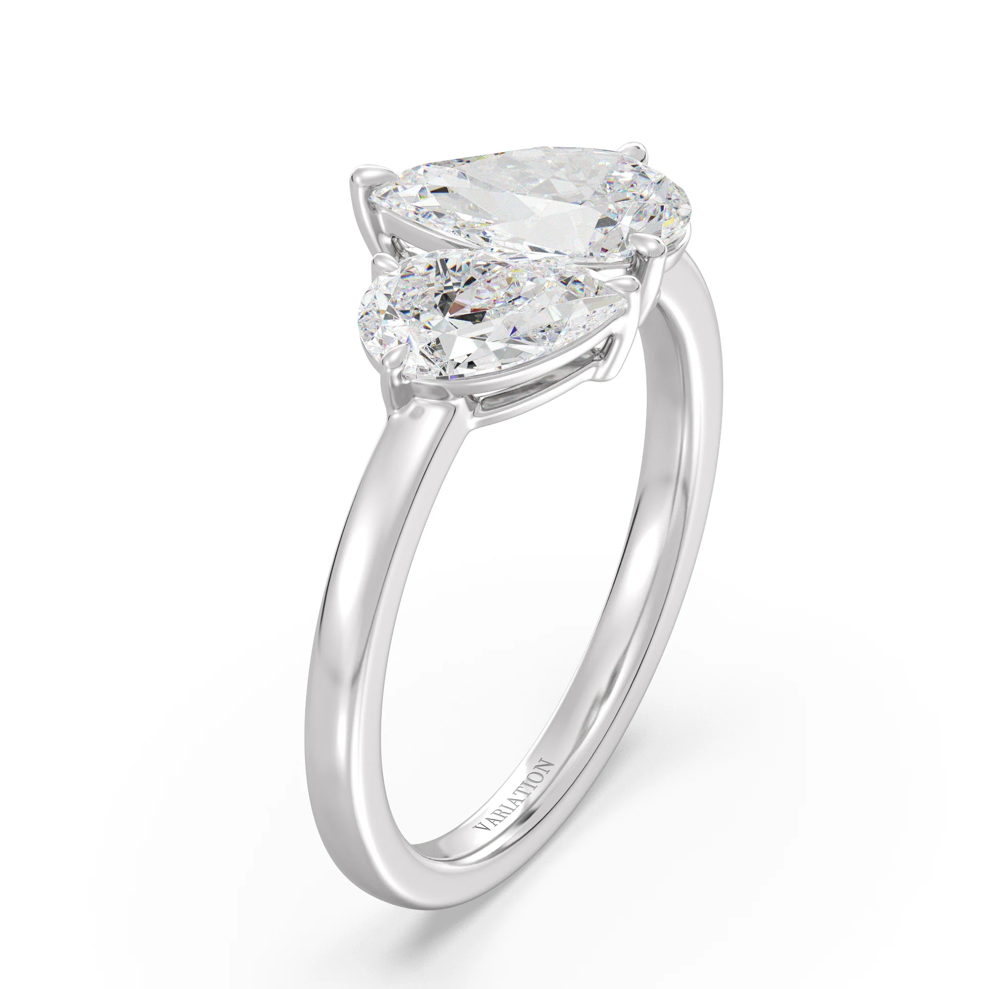Pear Cut Lab Grown Diamond Toi et Moi Ring in 18K Gold - Image 12