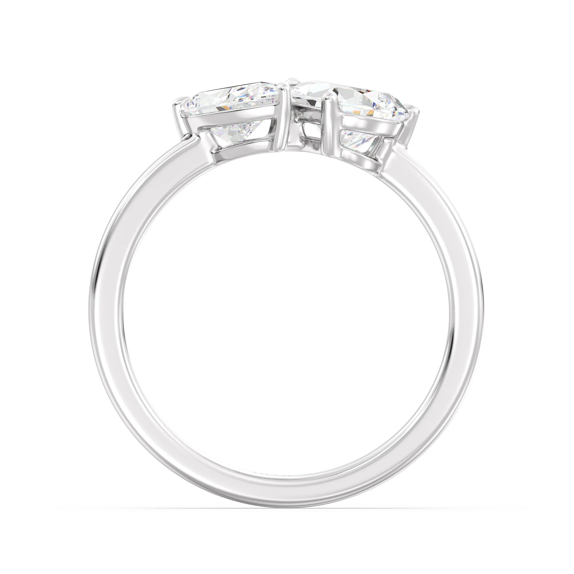 Pear Cut Lab Grown Diamond Toi et Moi Ring in 18K Gold - Image 14